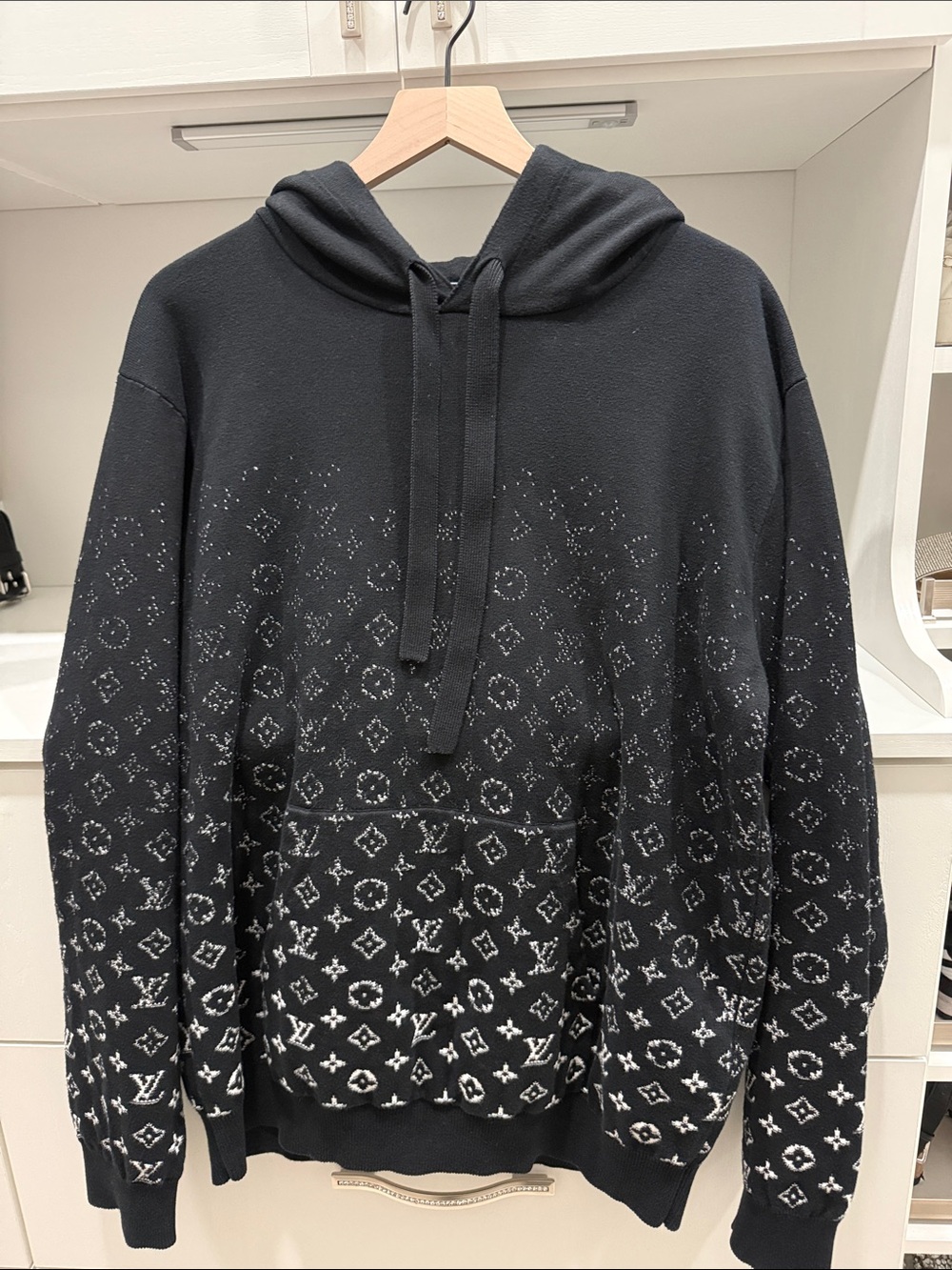 Louis Vuitton Black Monogram gradient fade Pullover Hoodie